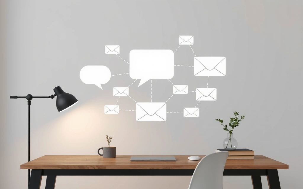 Elegant minimalist image of communication symbols or a serene workspace